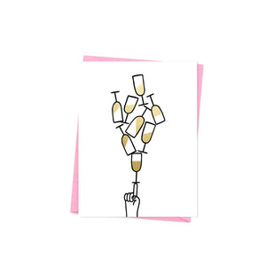 Klappkarte “Champagner Turm”