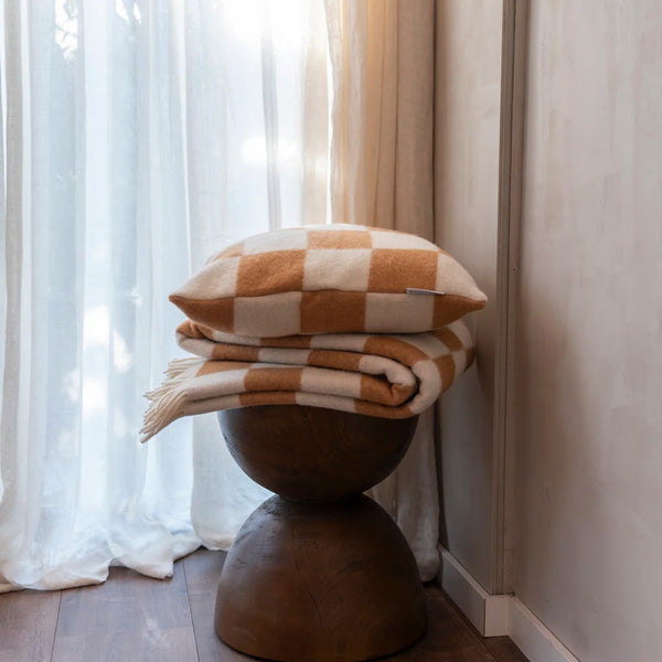 Kissenbezug "Checker Board", terra/white
