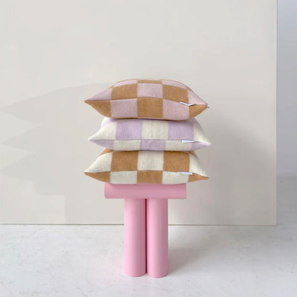 Kissenbezug "Checker Board", terra/pink