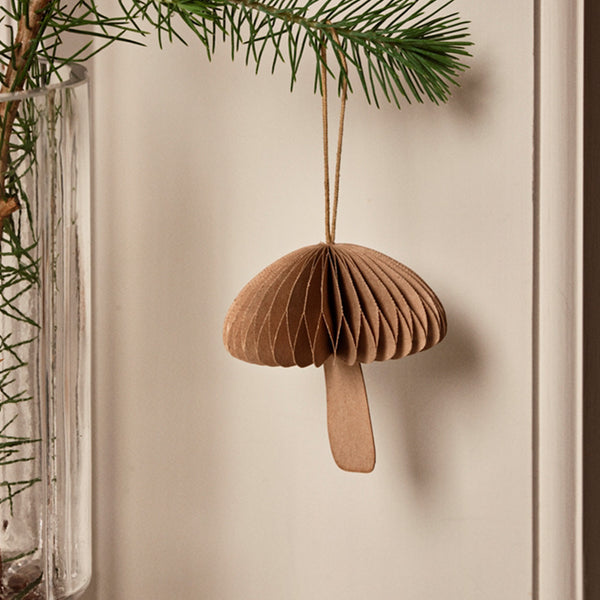 Christbaumschmuck "Fungi", Papier, off-White