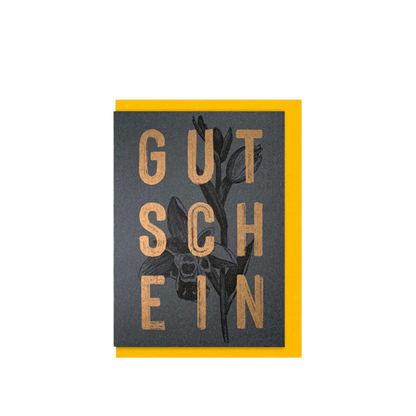 Karte "Gutschein", Gold, mit Umschlag