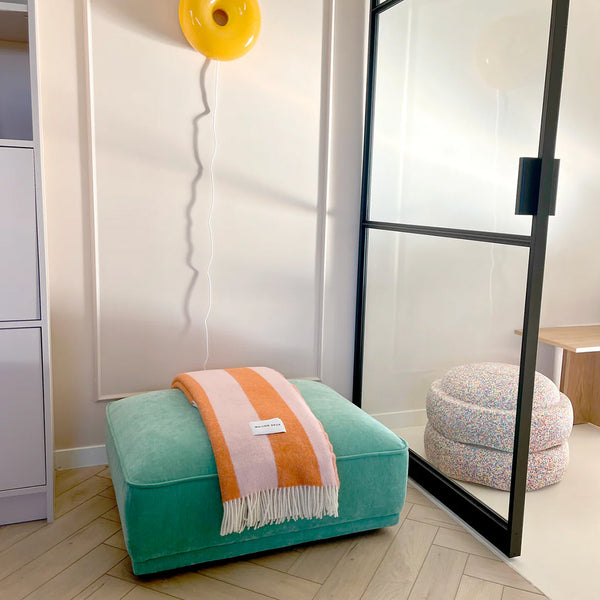 Decke "Rough Stripe Plaid", pink/carrot