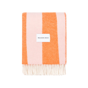 Decke "Rough Stripe Plaid", pink/carrot