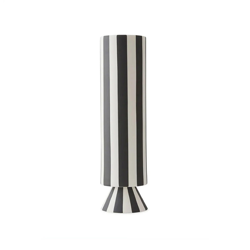 Vase, "Toppu", Steinware, schwarz/weiß